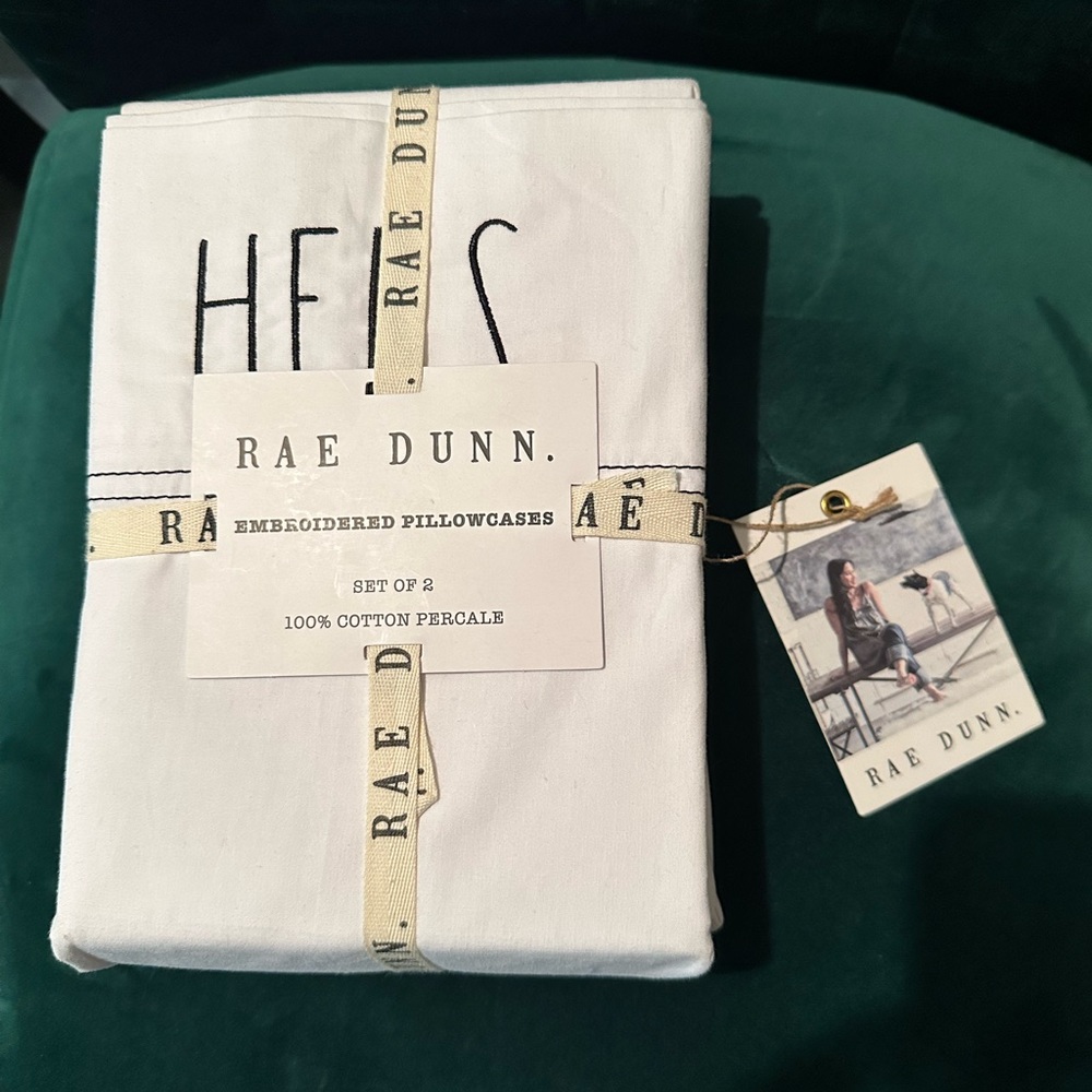 Rae Dunn his and hers pillowcase set